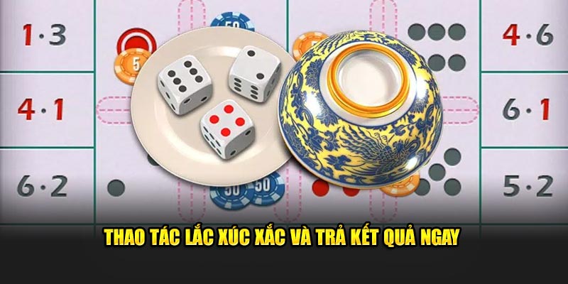 Thao tác lắc xúc xắc và trả kết quả ngay 